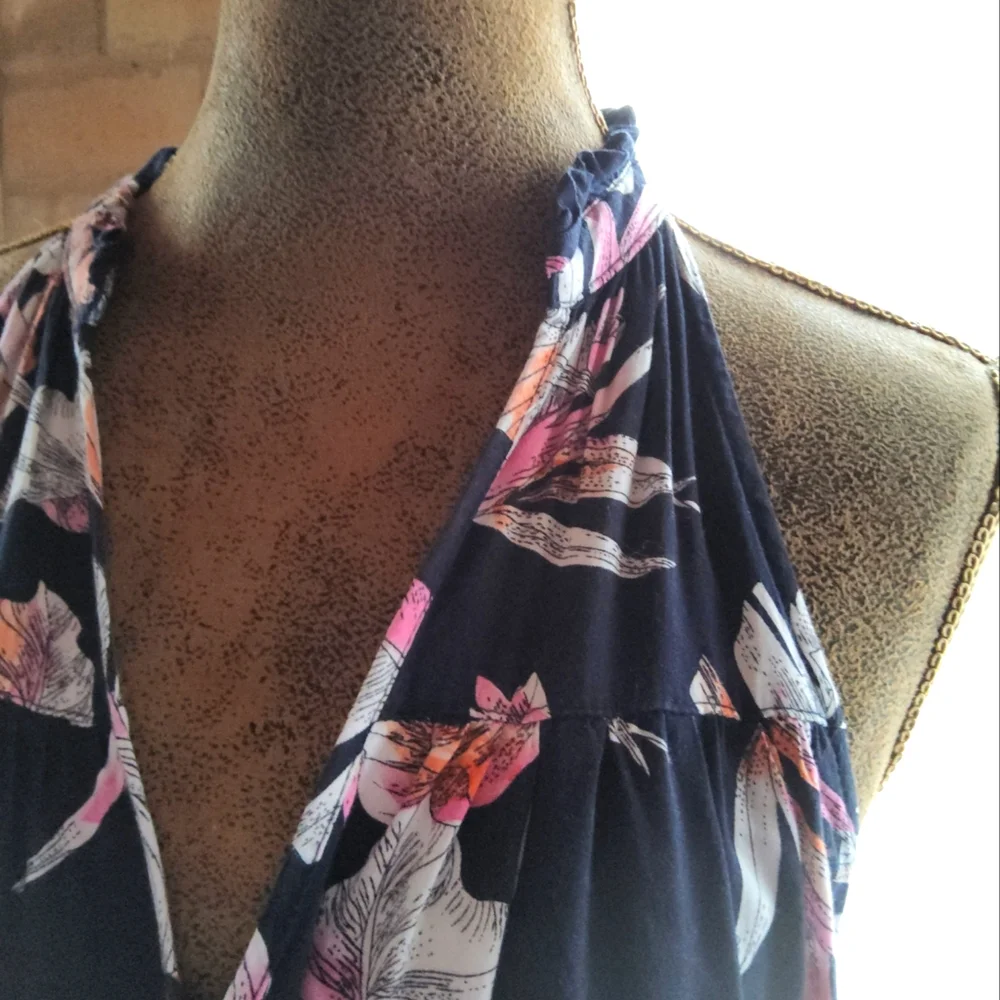 Navy Floral Size 14 Dress 👗 - Picture 1 of 5